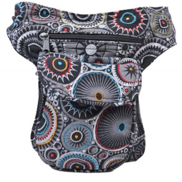 Collection Royal Handbags - Festival Boho Belt Bag Fanny Pack Abstract Circles